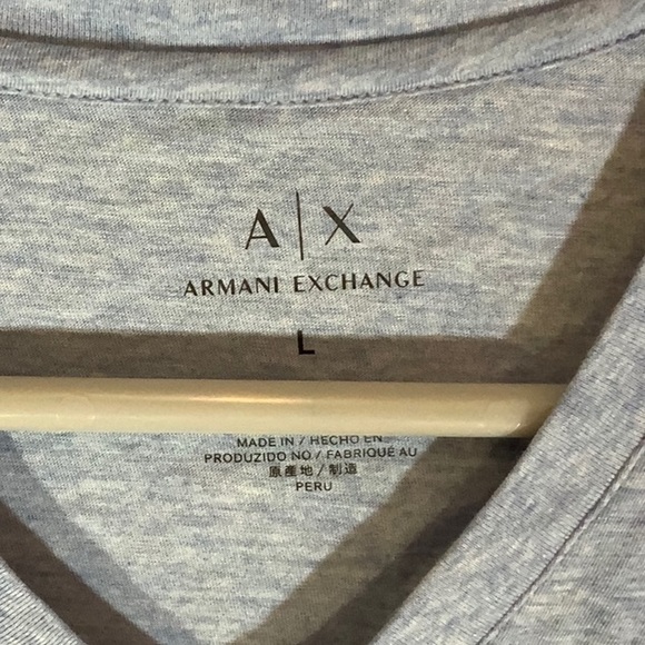 Armani Exchange Blue Pima Cotton T Shirt - Picture 2 of 2